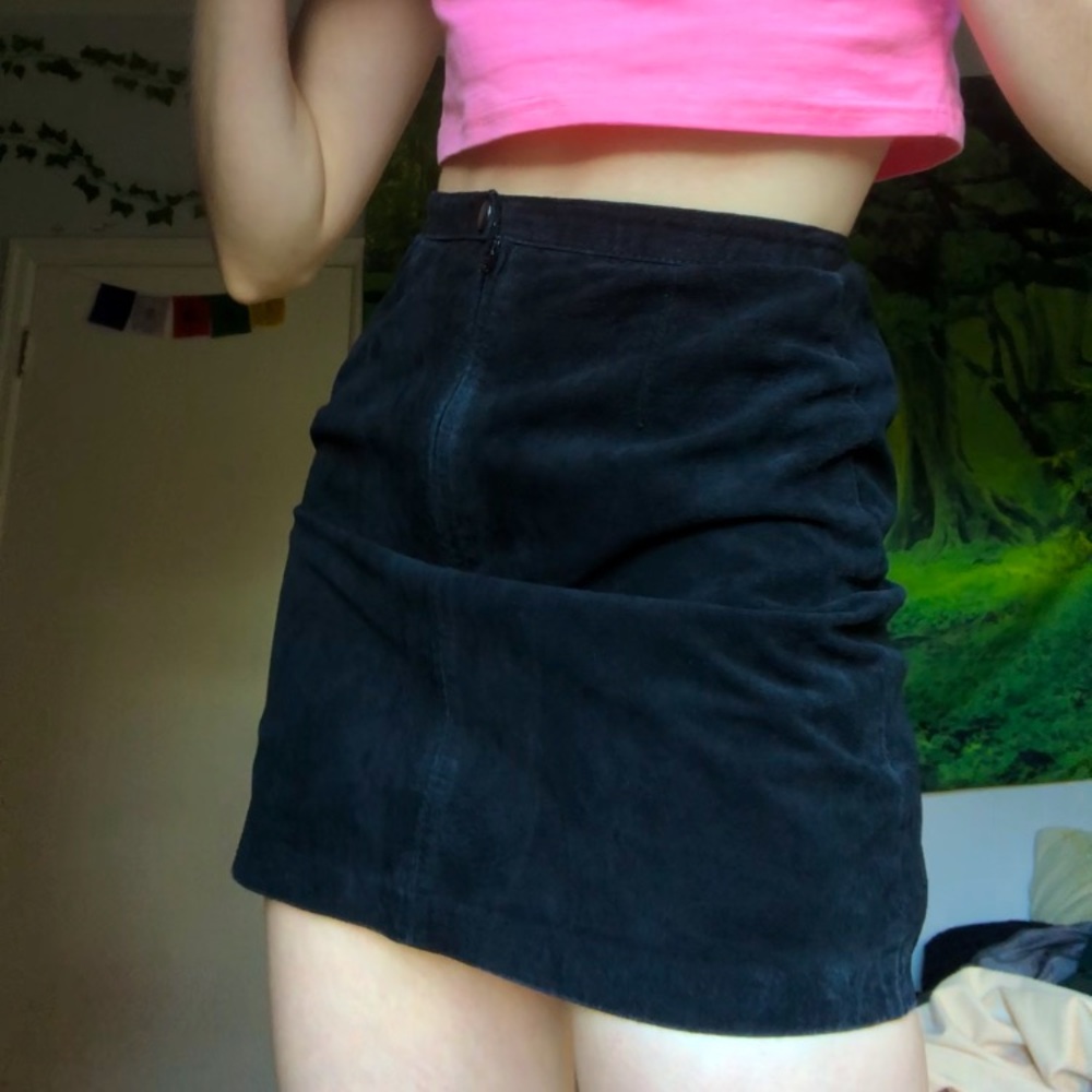 “Winlit” mini pencil skirt, suede leather vintage